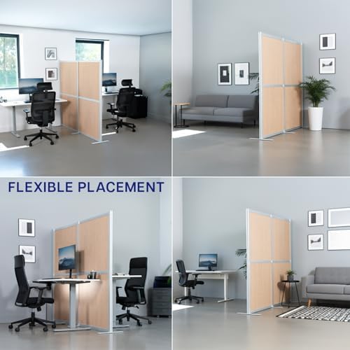 VIVO Flat Wood Freestanding 76 x 66 inch Privacy Panel, PP-MWS63C - Image 5