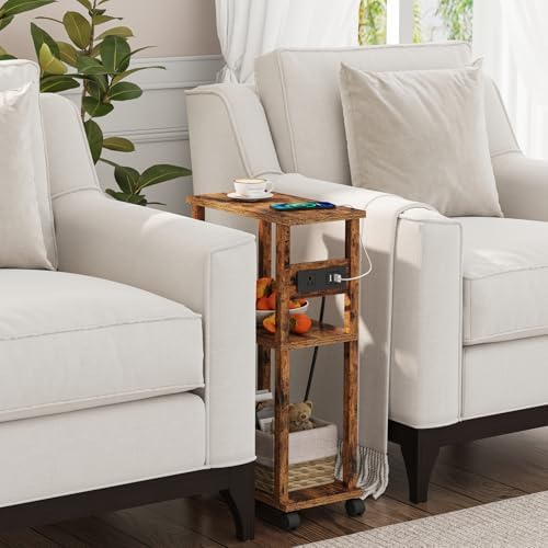 TUTOTAK Small Narrow Side Table, Set of 2 Skinny End Table - Image 2