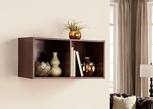 ClosetMaid Cubeicals 2-Cube Storage Shelf Organizer - Stackable or Wall-Mountable, Easy Assembly, Dark Cherry Finish - Image 2