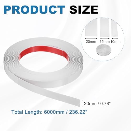 uxcell Beige Peel and Stick Molding Trim, 0.7 Inch x 19.7 ft Self-Adhesive Mirror Tape, Flexible PVC Border Strip for Wall Decoration Tile Edge Ceiling Floor Frame Furniture Decoration - Image 2