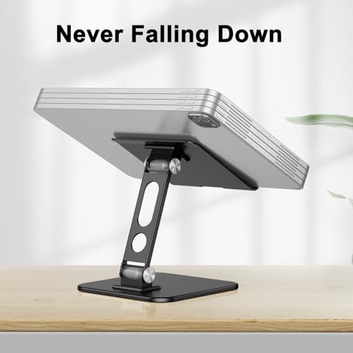OMOTON Upgraded Adjustable Tablet Stand Holder, Heavy Duty Foldable Portable Monitor Stand, Travel Essentials for iPad Pro/Air/Mini, Surface Pro, 4.7''-15.6', Black - Image 2