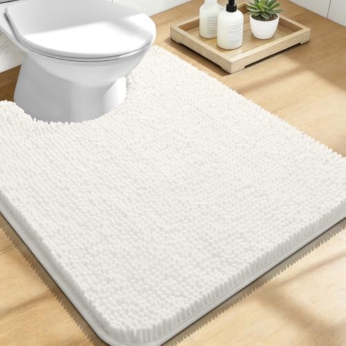 OLANLY Toilet Rugs U-Shaped 24x20, Soft Absorbent Chenille Contour Rugs by OLANLY