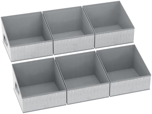 DIMJ Closet Storage Bins - Fabric Storage Baskets for Shelves, Collapsible Closet Organizers and Storage with Handles, Trapezoid Shelf Organization Storage Cubes for Purse, Toys, Books, Towel, Socks by DiMJ