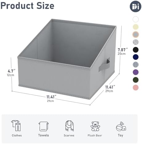 DIMJ Closet Storage Bins 10 Pack - Fabric Storage Baskets for Shelves, Collapsible Clothes Organizer with Handles, Trapezoid Shelf Organization Storage Cubes for Purse, Toys, Books, Towel, Clothes - Image 5