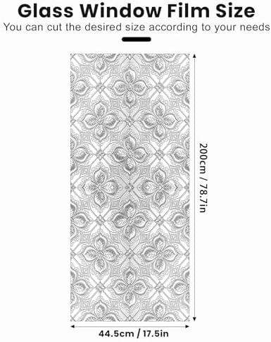 Stained Glass Window Privacy Film Static Cling - Rainbow Glass Decorative Sun Blocking Window Covering, Non-Adhesive Removable Stickers for Home & Office, 17.5" x 78.7" (Color 38) - Image 2