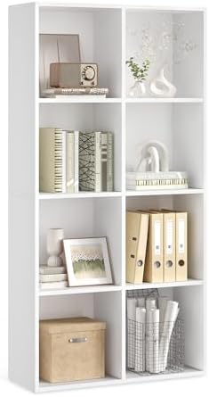 VASAGLE Bookshelf, 8 Cubes Storage Organizer, 25.8 x 9.5 x 51 Inches by Unknown