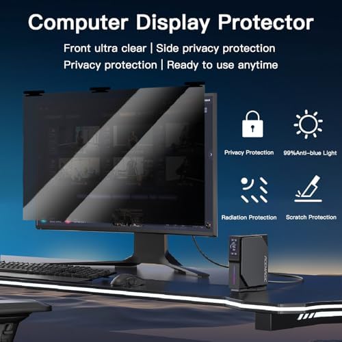 2Pack Magnetic Hanging Computer Privacy Screen 21.5'' for 16:9 Aspect Ratio - Image 6