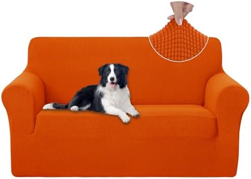 U-NICE HOME Loveseat Cover Stretch Couch Cover Sofa Slipcover, Orange by U-NICEHOME