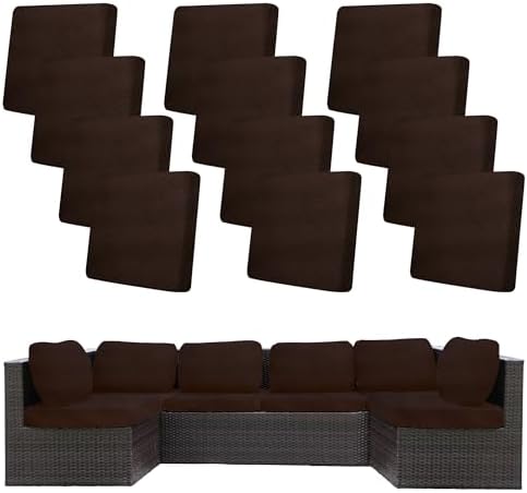 12 Pcs Outdoor Cushion Covers, Patio Sofa Cushion Covers Replacement by BIETYONE