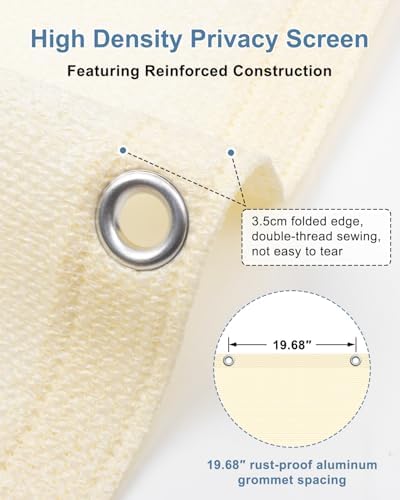 Balcony Privacy Screen Fence UV Protection, Customized 3'x43' Butter Cream - Image 4
