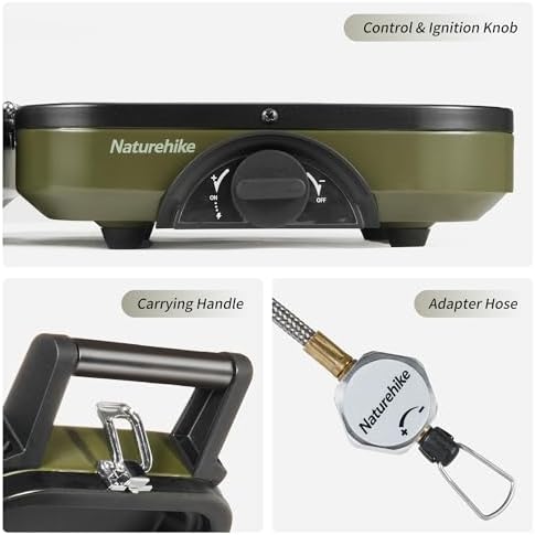 Naturehike 2 Burner Folding Camping Stove with Griddle - Image 4