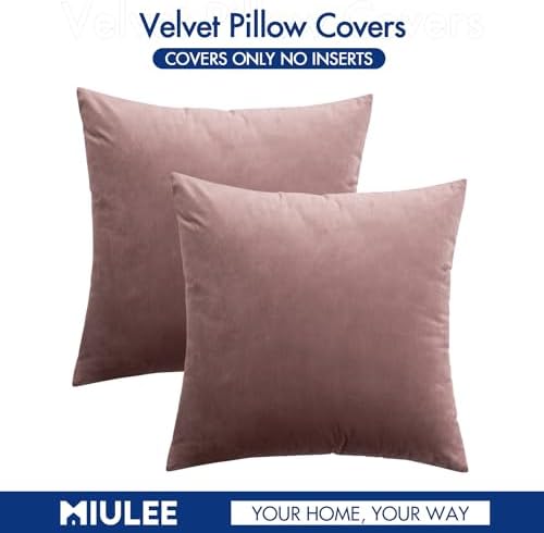 MIULEE Velvet Throw Pillow Covers 16x16 Inch Pack of 2 Jam - Image 6