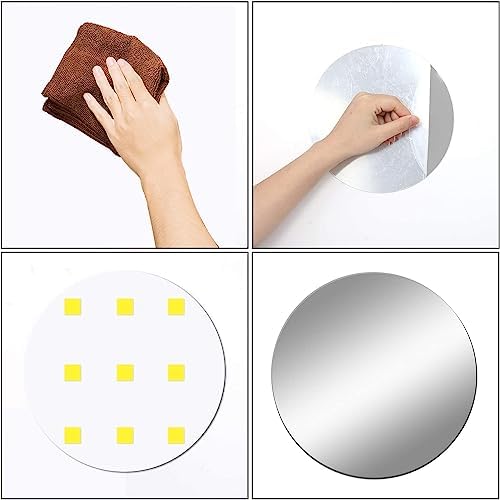 9.44" Round Acrylic Mirror Tile, 0.06" Thick Plastic Wall Mirror - Image 3