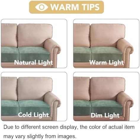 H.VERSAILTEX Velvet Stretch Couch Cushion Cover Plush Cushion Slipcover for Loveseat Cushion Furniture Protector Seat Cushion Sofa Cover (2 Piece Medium Sofa Cushion Covers, Sea Grass) - Image 6