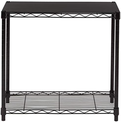 Amazon Basics 2-Shelf Stackable Storage, 13.3" D x 23.2" W x 22.2" H, Black - Image 4