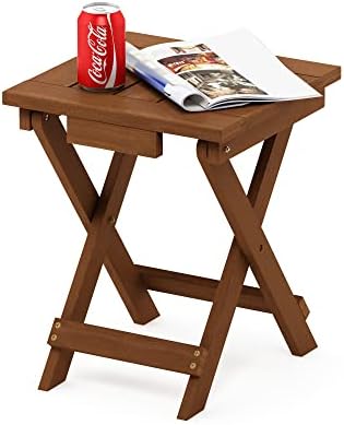 Furinno TIOMAN Outdoor Adirondack Folding Patio Table, Natural by Furinno-FitsYourSpaceFitsYourBudget