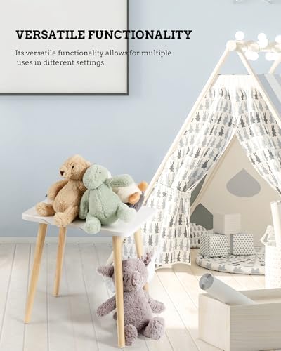 FORAOFUR Small Side Table, Set of 2 Modern Mini Coffee Table with Natural Wood Legs, Quick Assembly End Furniture for Bedroom Living Sofa, Minimalist Design for Nursery and Compact Homes, Marble - Image 5
