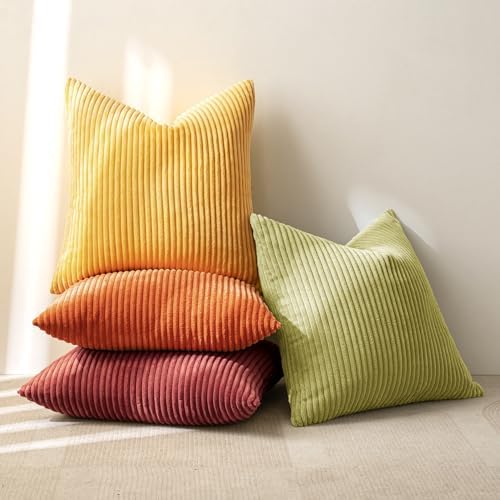 MIULEE Fall Decorative Throw Pillow Covers Yellow Orange Rust 20x20 - Image 4