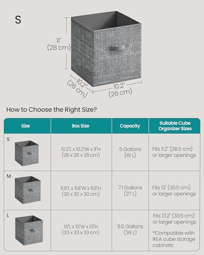SONGMICS Storage Cubes, Set of 10, 11-Inch Foldable Closet Organizers - Image 5