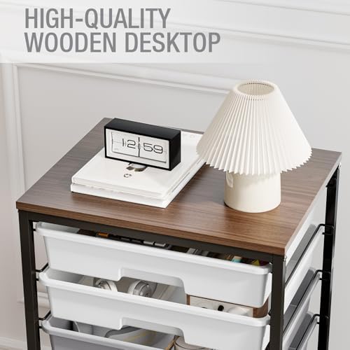 Rolling Storage Cart with 8 Drawers, Utility Cart on Wheels with Wooden Tabletop, Utility Cart for Teacher Storage, Office Organizer, Classroom Storage Cart, Craft Storage, Grey - Image 6