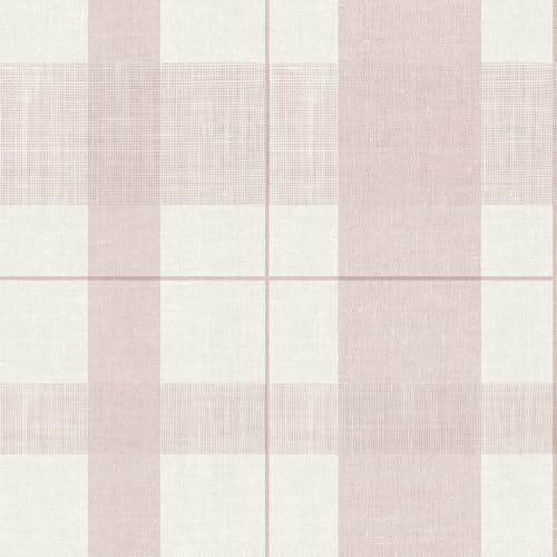 Timeet Modern Peel and Stick Wallpaper Pink Boho Contact Paper Plaid Wallpaper Waterproof Self Adhesive Removable Textured Wall Paper for Bedroom Bathroom Cabinets Wall Decor Vinyl 17.3" x 200" by Timeet