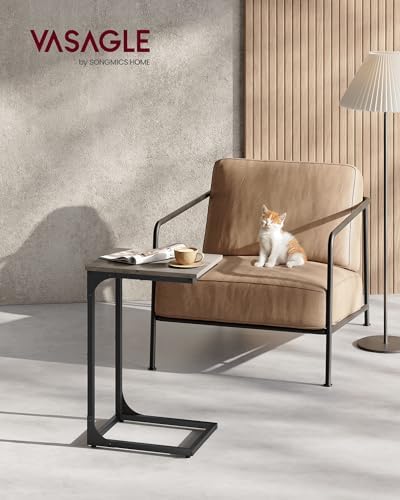VASAGLE C-Shaped End Table, Small Sofa Side Table with Metal Frame - Image 2