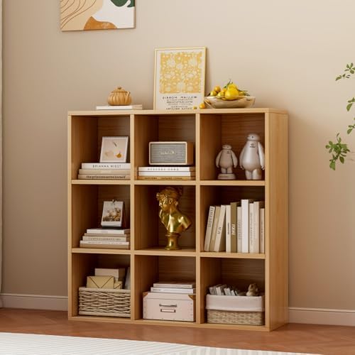OSCHF 9-Cube Storage Shelf Bookcase, Oak by OSCHF