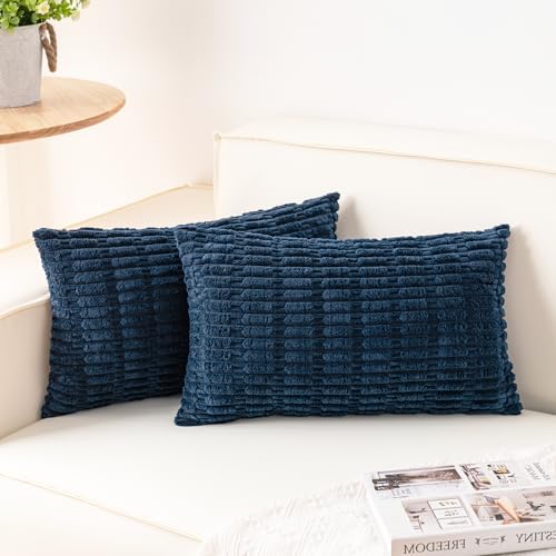 Aegero Pack of 2 Corduroy Decorative Throw Pillow Covers 12x24 Inch, Teal by Unknown