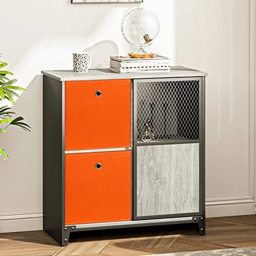 Foldable Storage Cubes Bins ,11 Inch Cloth Storage Cube Fabric Storage Box Cubes Organizer Baskets with Handles for Home Organizer Set of 6 (Orange) - Image 4