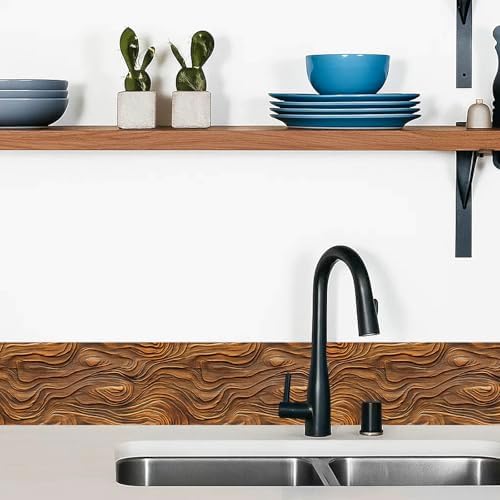 IVN Wallpaper Border Peel and Stick Wall Rustic Wood Grain 4x196 Inch - Image 2
