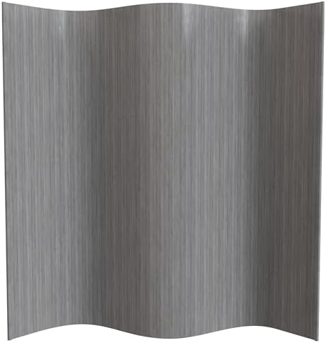 Red Lantern 7 ft. Tall Bamboo Wave Screen - Grey by RedLantern