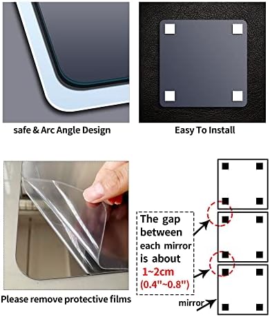 Unbreakable Acrylic Full Length Mirror for Wall Mounted, Full Body Mirror for Kids, Flexible Plastic Safe Shatterproof, 4 PCS 14 x 12 Inches, Workout Mirrors Tiles for Home Gym, Bedroom Over The Door - Image 6