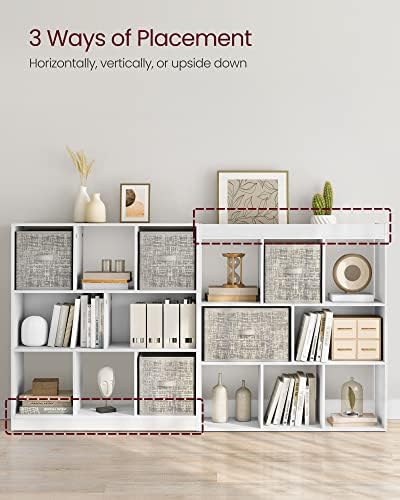 VASAGLE Bookshelf, 8 Cubes Storage Organizer, 35.4 x 11 x 39.4 Inches - Image 5