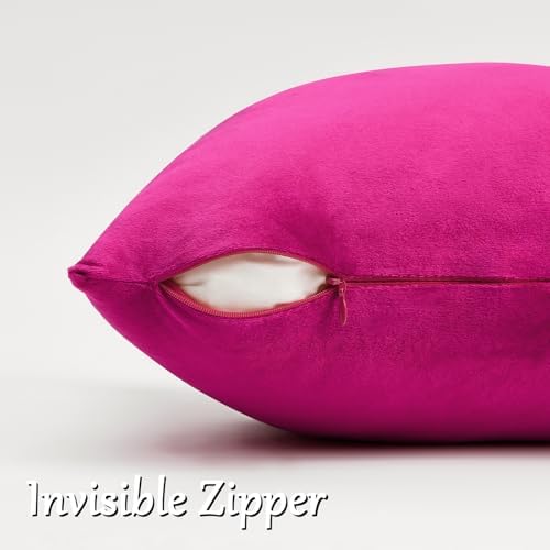 GIGIZAZA Hot Pink Velvet Pillow Covers 12x20 Decorative Pillows Pack of 2 - Image 5
