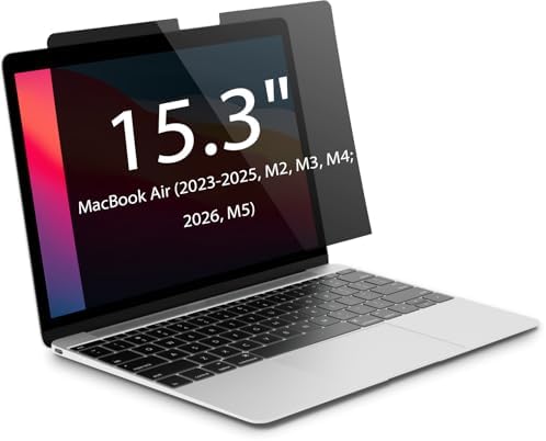 Magnetic Privacy Screen for MacBook Air 15 inch (2023-2026, M2, M3, M4, M5), Detachable Screen Protector, Blue Light Blocking, Anti Glare Protector and Privacy Filter Shield by Unknown