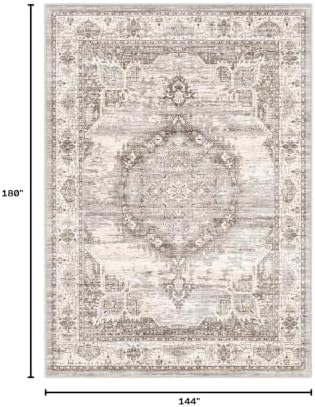 YOUFORTONG 12x15 Area Rug Washable：Large Living Room Area Rugs - Machine Washable Stain Resistant Rug - Soft Low Pile Carpet for Bedroom Dining Room 12'x15' Beige - Image 2