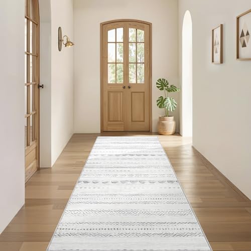 Nakagishi Boho 2x6 Runner Rug Machine Washable Rugs Non Slip Gray - Image 4