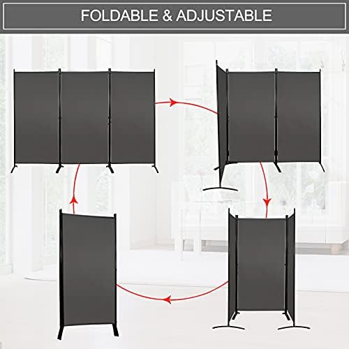 MAYOLIAH 3 Panels Room Divider Partition 6ft Tall Folding Privacy Screen - Image 6