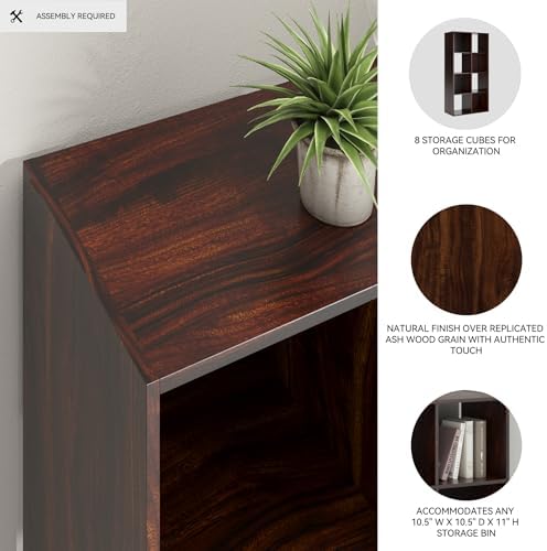 Signature Design by Ashley Glosmount 8 Cube Storage Organizer or Bookcase, Cherry & Light Brown - Image 4