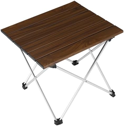 Tesouro Camping Table with Aluminum Table Top, Folding Beach Table Easy to Carry, Prefect for Outdoor, Picnic, BBQ, Cooking, Festival, Beach, Home Use by Tesouro
