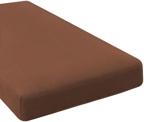 H.VERSAILTEX Super Stretch Individual Chaise Cover Sectional Couch Covers for L Shaped Sofa Both Left/Right Featuring Thick Jacquard Textured Twill Fabric (1 Piece Chaise Cover, Caramel) by HVERSAILTEX