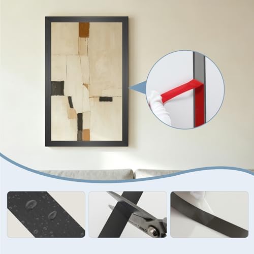 Brushed Black Metalized Finish Molding Trim, Peel and Stick Strip for Mirror Frame, Wall, Fireplace and Home DIY Decoration (16.4 ft x 0.8 inch) - Image 3