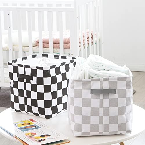 Hinwo Collapsible Canvas Storage Cubes with Handles, 11-Inch, 3-Pack - Image 3