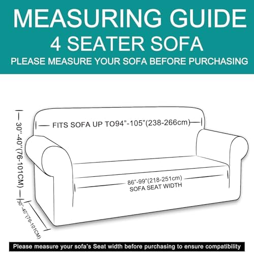 U-NICE HOME 4 Seater Stretch Couch Cover for 3 Cushion Sofa, Bronze Green - Image 6