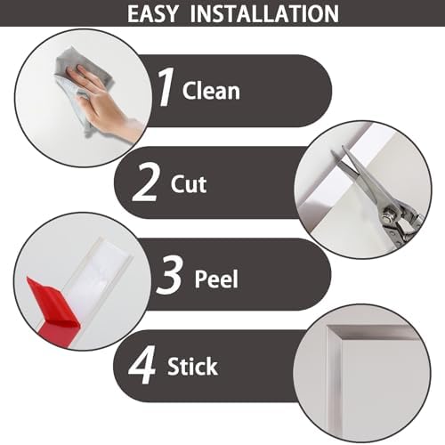Lunghaa Peel and Stick Finish Molding Trim, Flexible Decoration Strip for Wall Tile Edge, Mirror, Cabinet, Furniture and DIY Home Decoration (Shiny Silver, 16.4 ft x 0.8 in) - Image 7