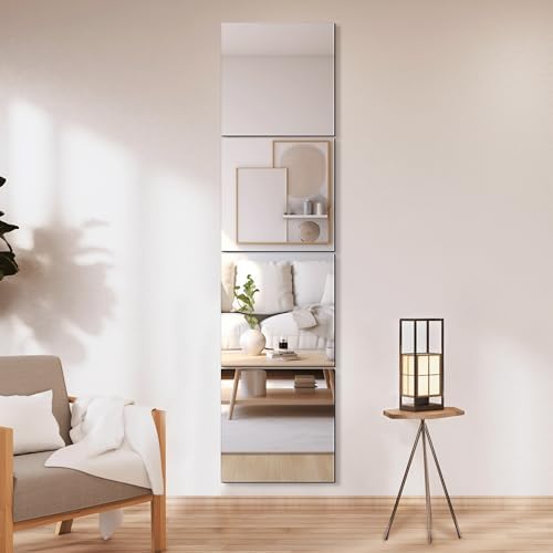 Delma Home Gym Mirrors, 12'' x 12'' Glass Mirror Tiles, 4 PCS - Image 2