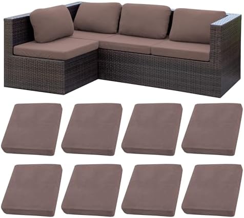 8 Pcs Outdoor Cushion Covers, Patio Sofa Cushion Covers Replacement by BIETYONE