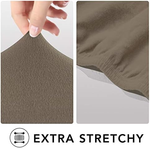 PureFit Stretch Couch Covers for Sofa 4 Seater Slipcovers Natural - Image 4