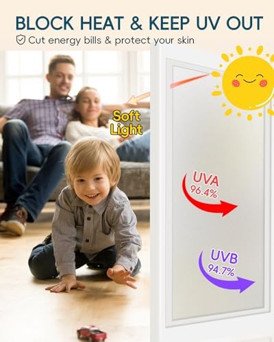 Dwersty Frosted Glass Window Privacy Film Decorative, 35.4" x 78.74" - Image 3