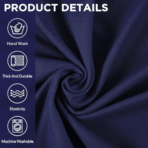 Peryiter 3 Pcs Couch and Loveseat Sofa Covers,Navy Blue,Milk Silk - Image 3
